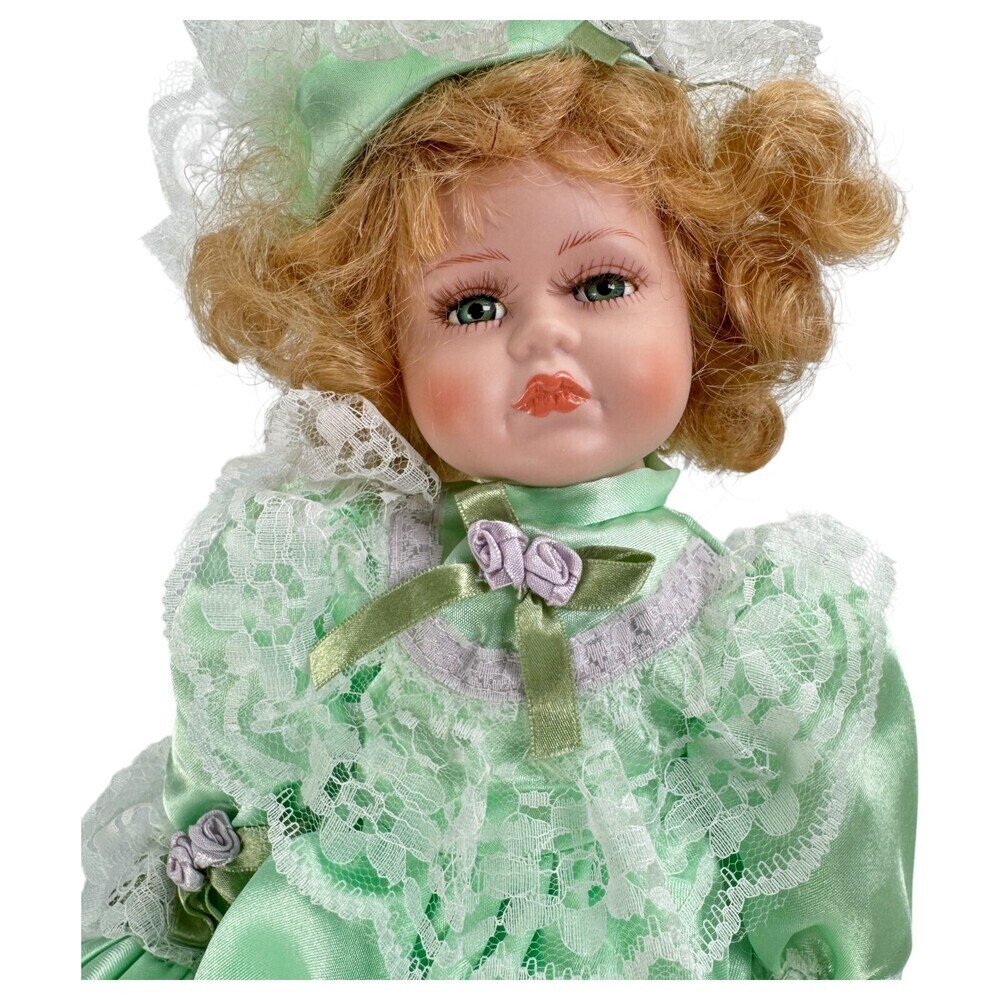 Century Collection Porcelain Doll 16” Simone Green Rare w/Box
